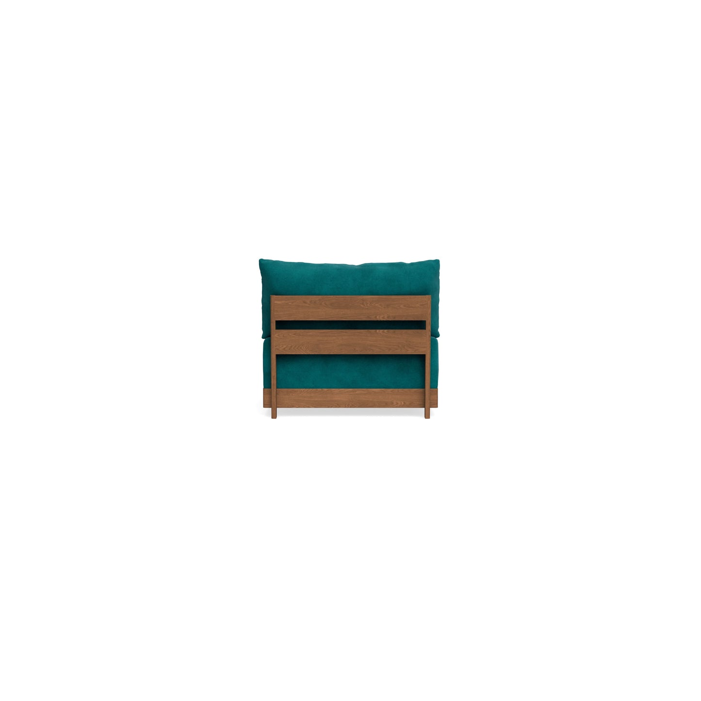 Modular Bondi Espresso Armless Chair in Peacock | Memory Foam Blend