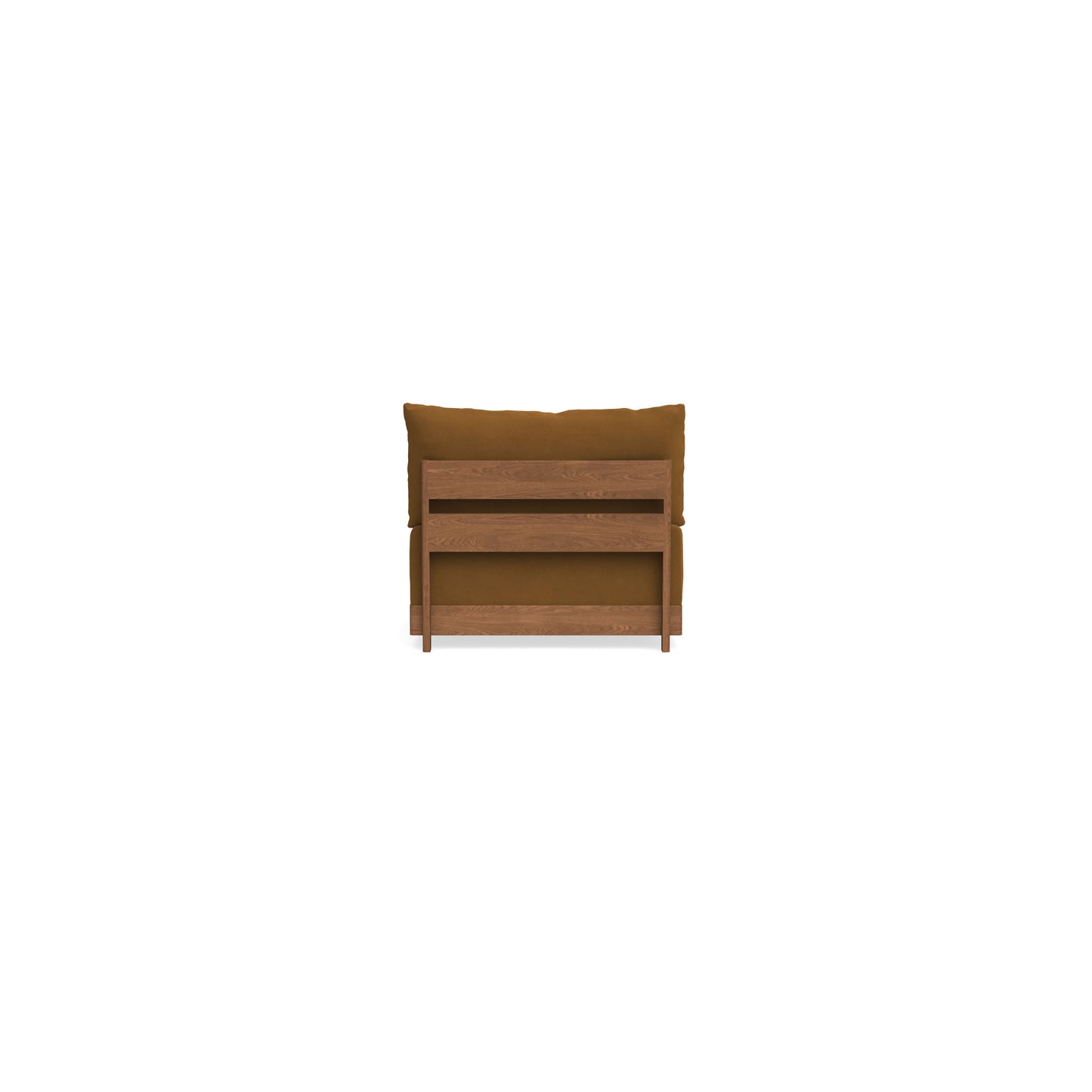 Modular Bondi Espresso Armless Chair in Cognac | Memory Foam Blend