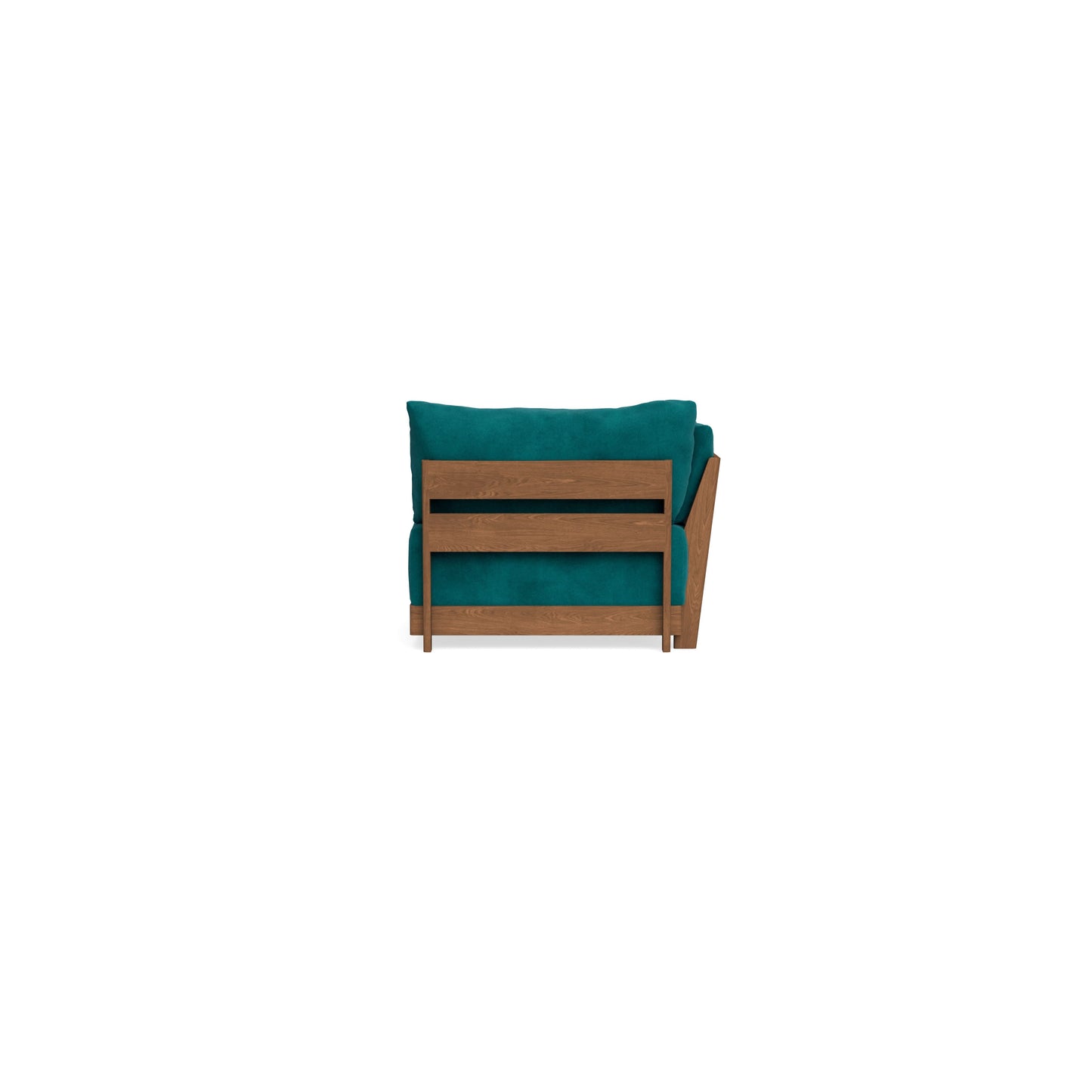 Modular Bondi Espresso End Chair in Peacock | Memory Foam Blend