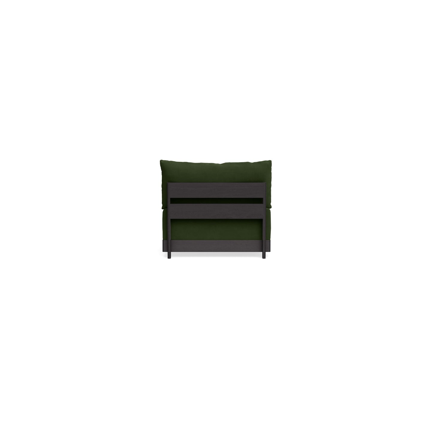 Modular Bondi Black Armless Chair in Tuscan Green | Memory Foam Blend