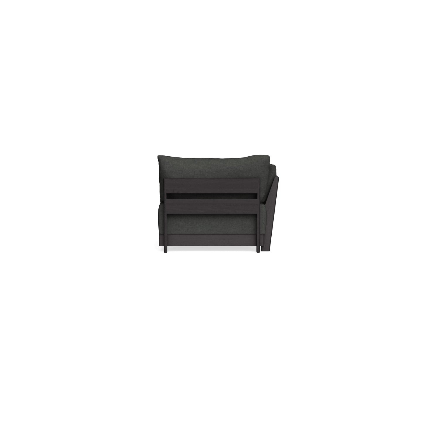 Modular Bondi Black End Chair in Raven Gray | Memory Foam Blend
