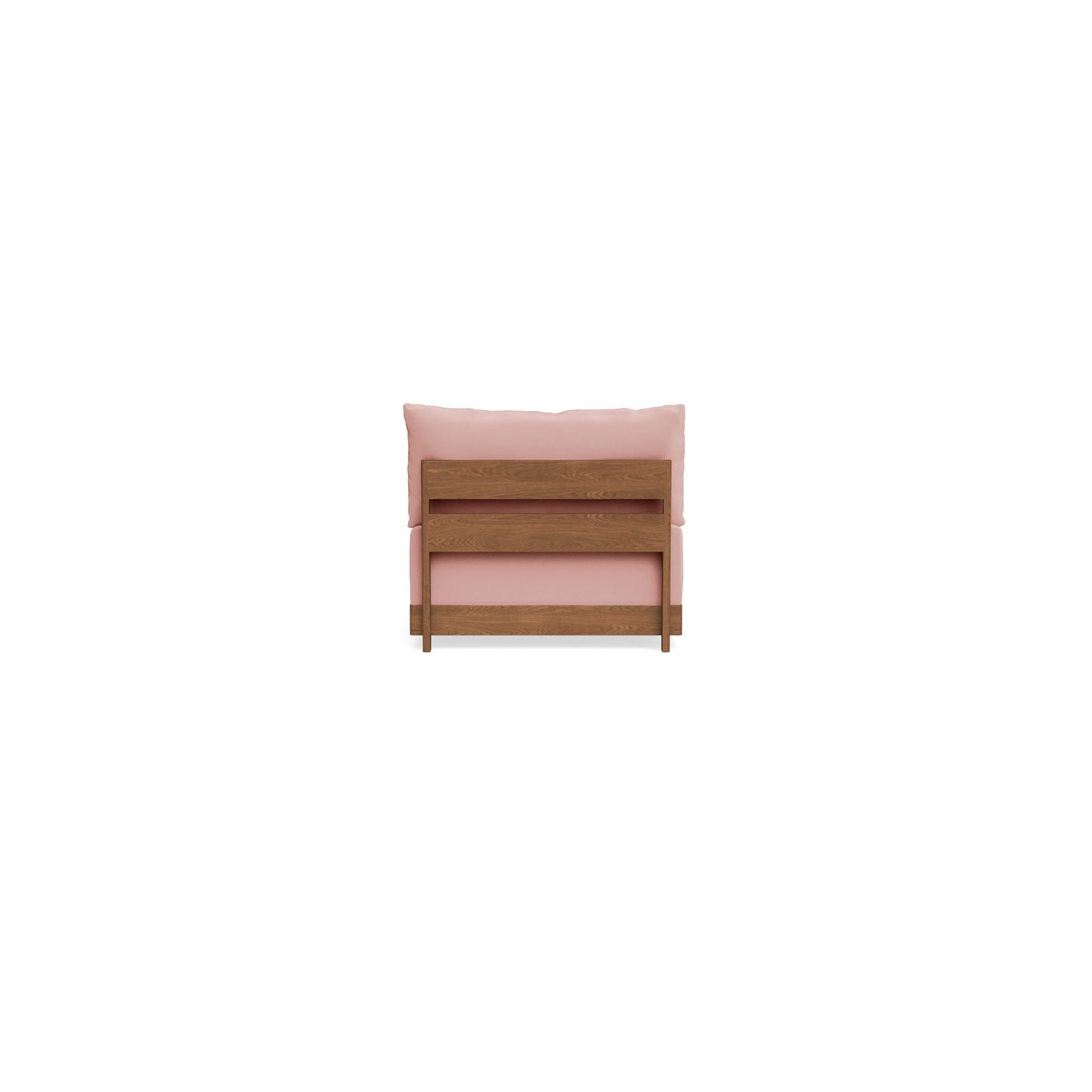 Modular Bondi Espresso Armless Chair in Powder Pink | Memory Foam Blend