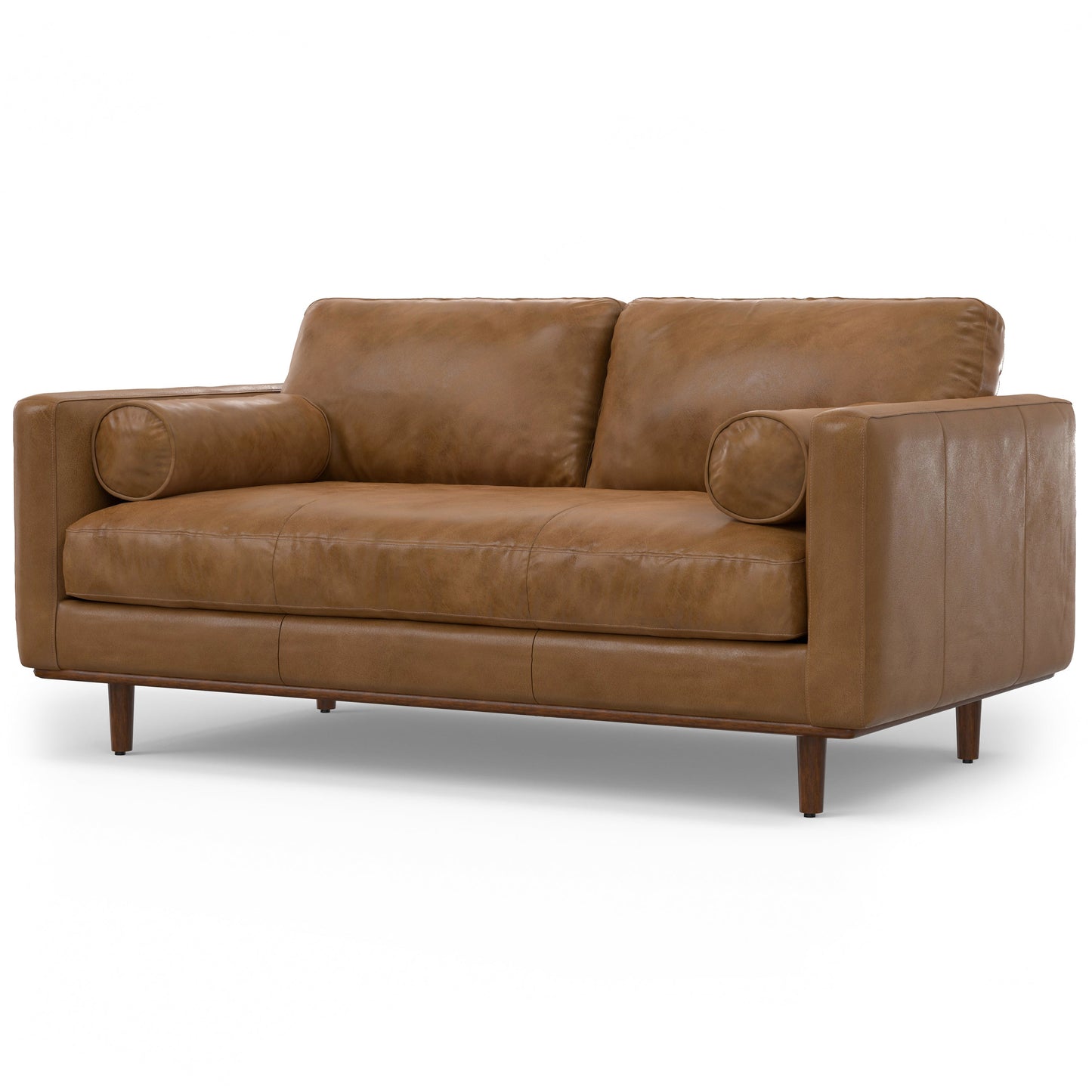 Luminae 72" Upholstered Sofa with 2 Bolster Pillows and Loose Back Cushions