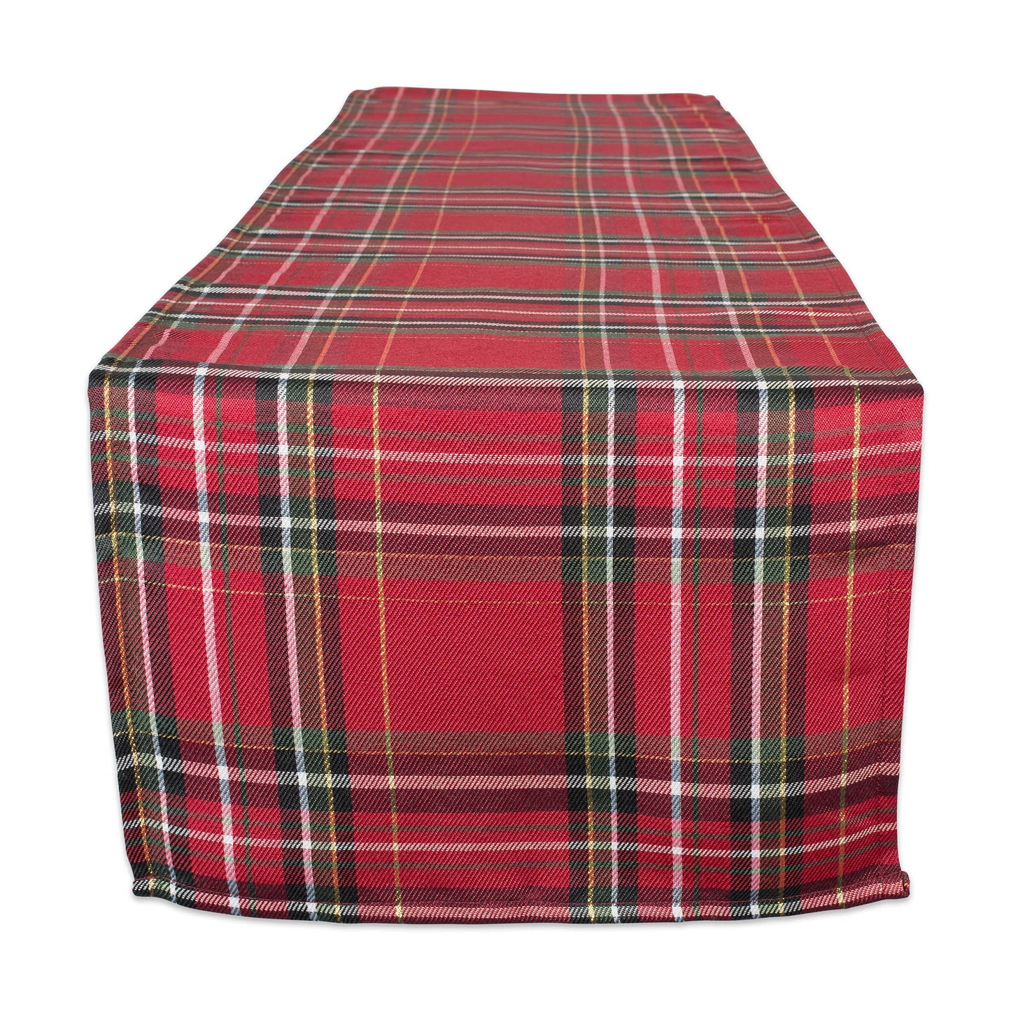 Holiday Metallic Plaid Table Runner 14X72