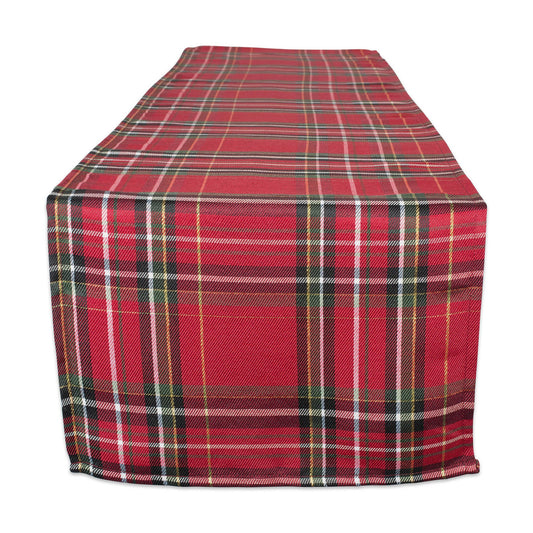 Holiday Metallic Plaid Table Runner 14X72