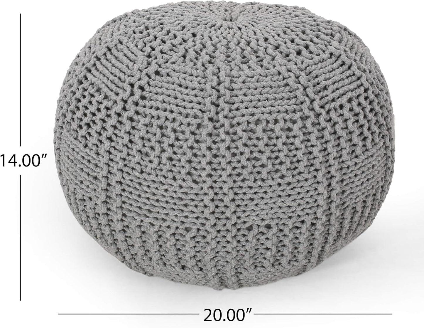 Fathomer Knitted Cotton Round Pouf