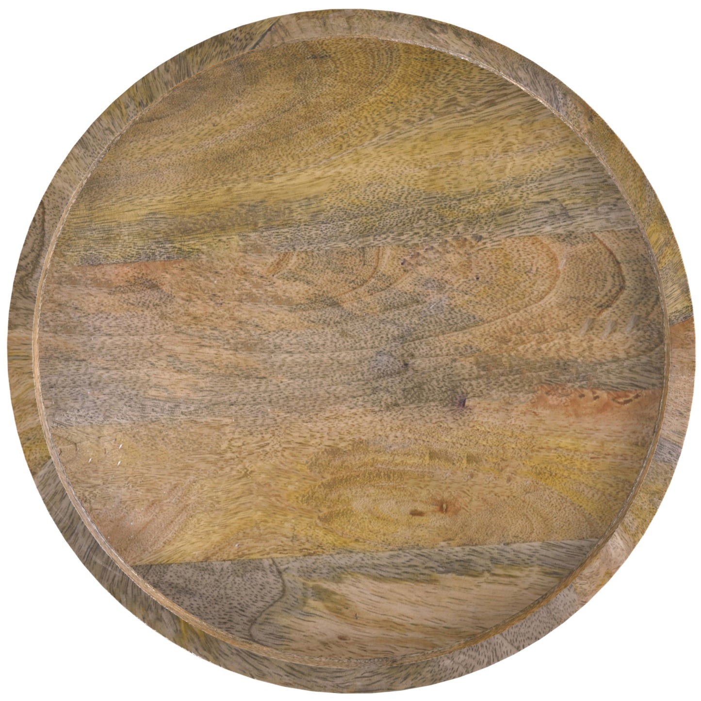 Pantomime Wooden Round Accent Table with Sculptural Design Base