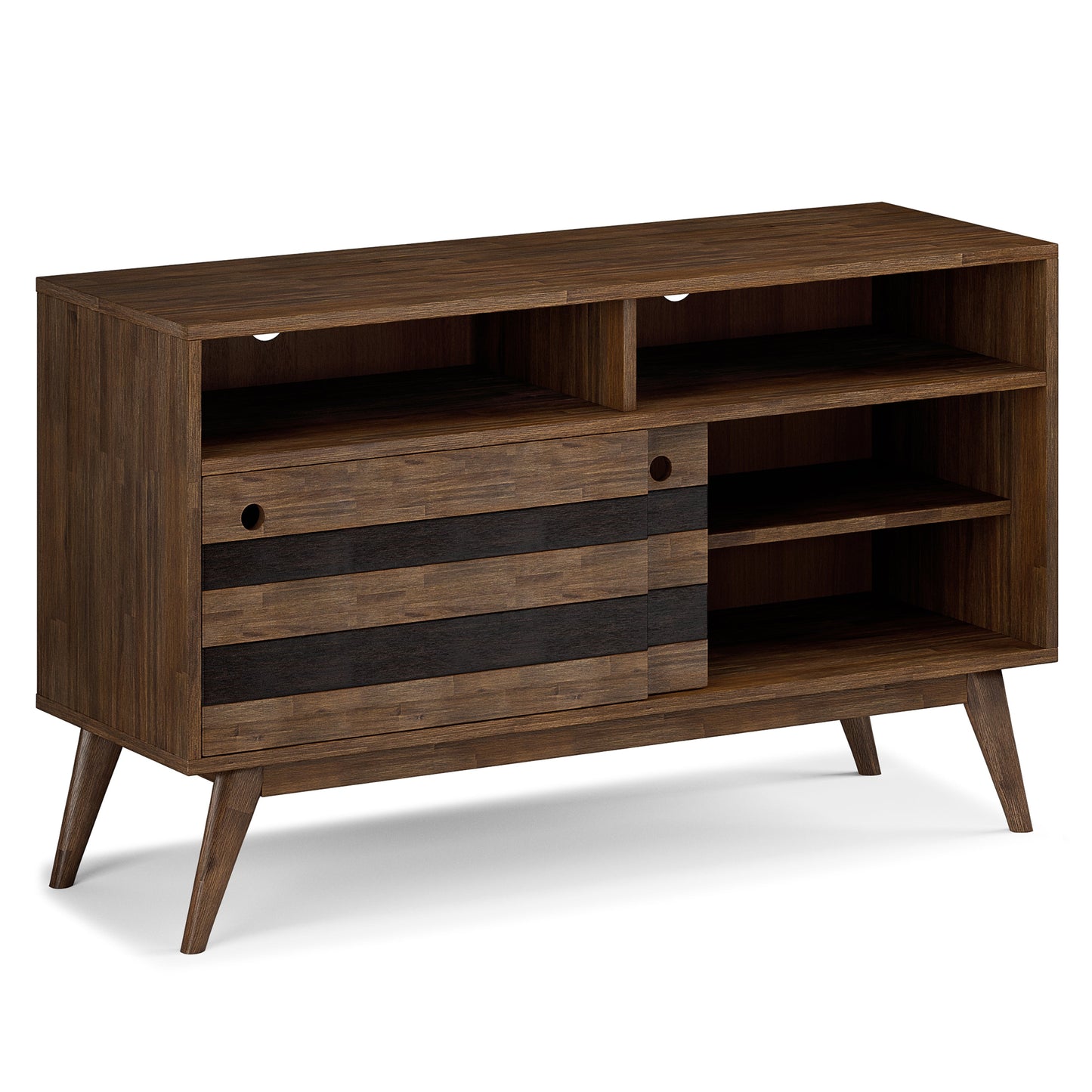 54" TV Stand with Adjustable Shelves and Sliding Doors