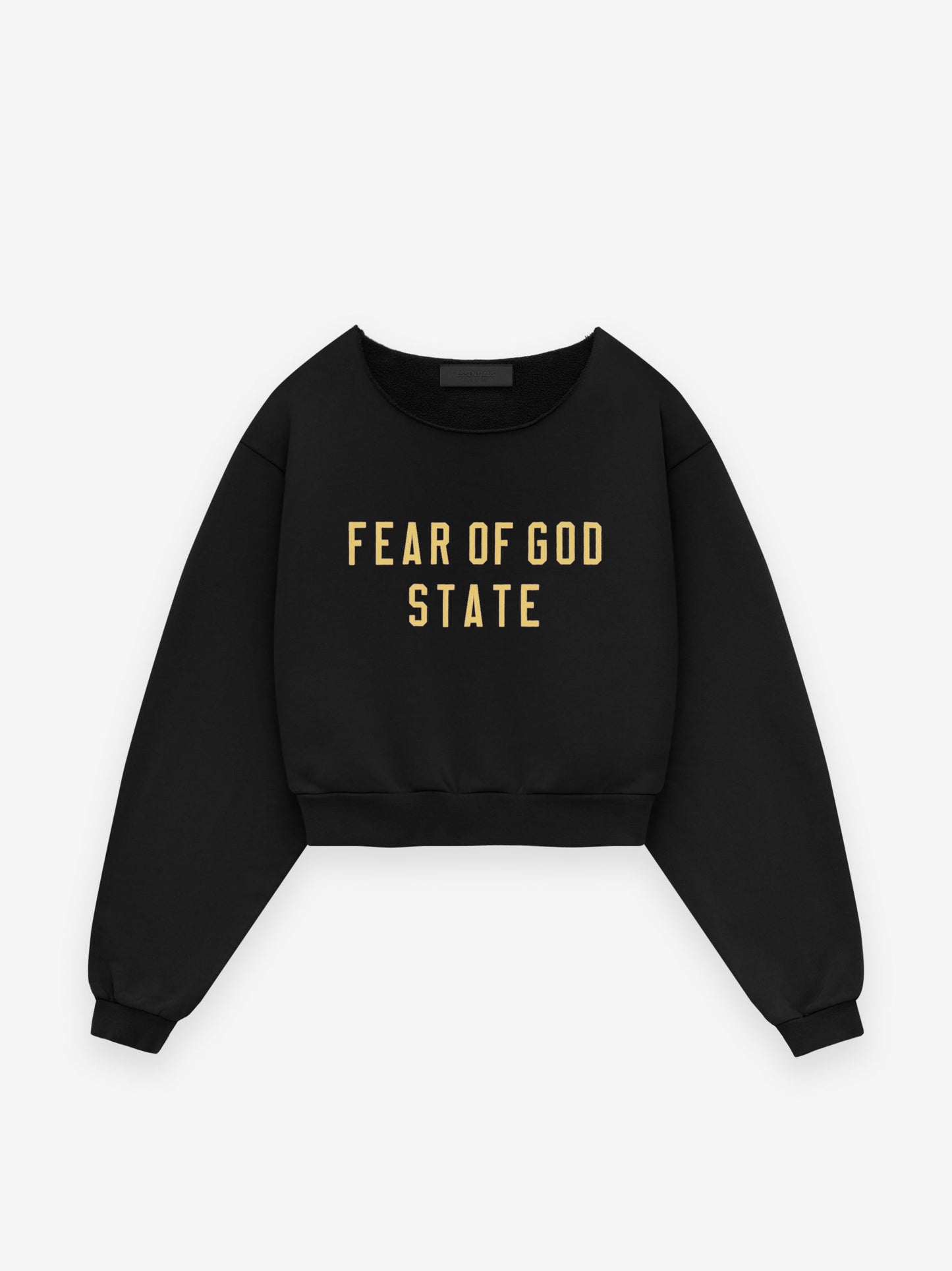 Womens Heavy Fleece Raw Cropped Crewneck
