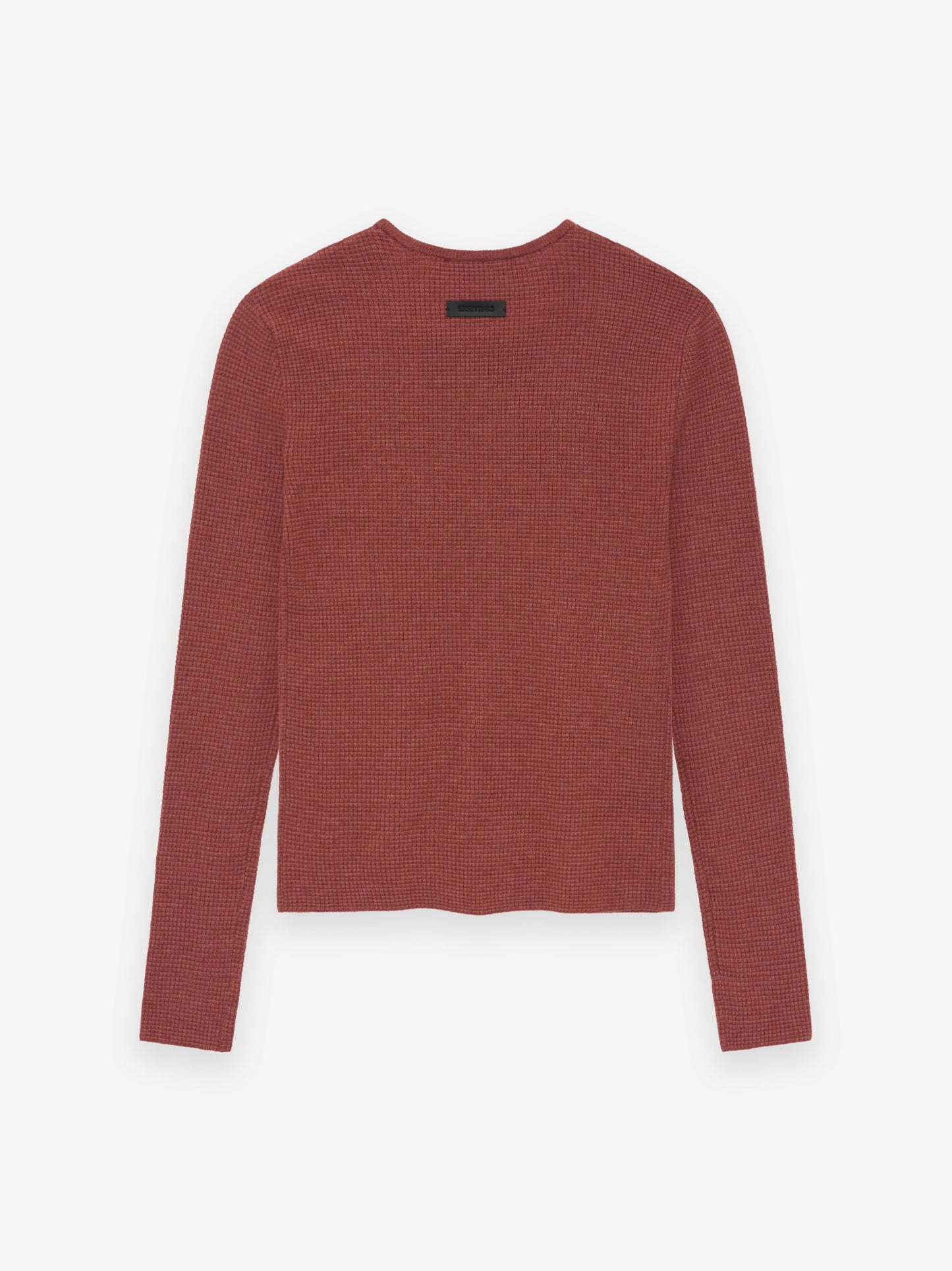 Womens Waffle Fitted Long Sleeve Sweater