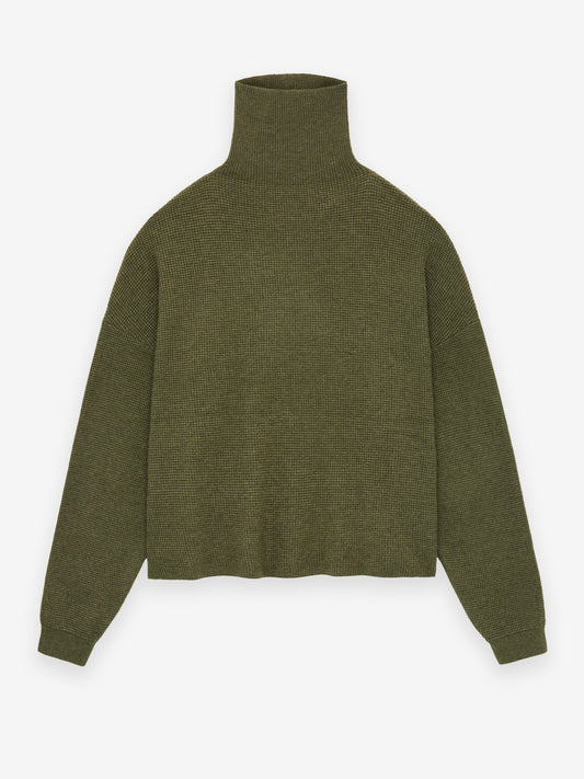 Womens Waffle Turtleneck
