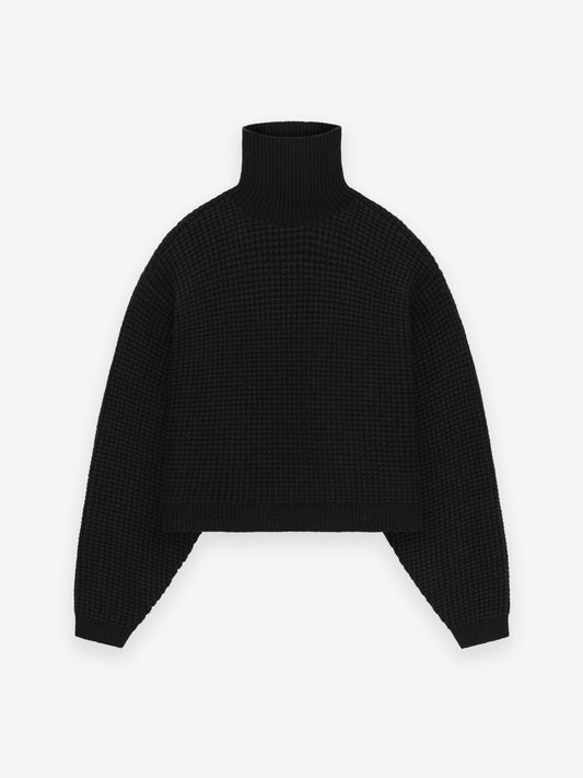 Womens Waffle Turtleneck