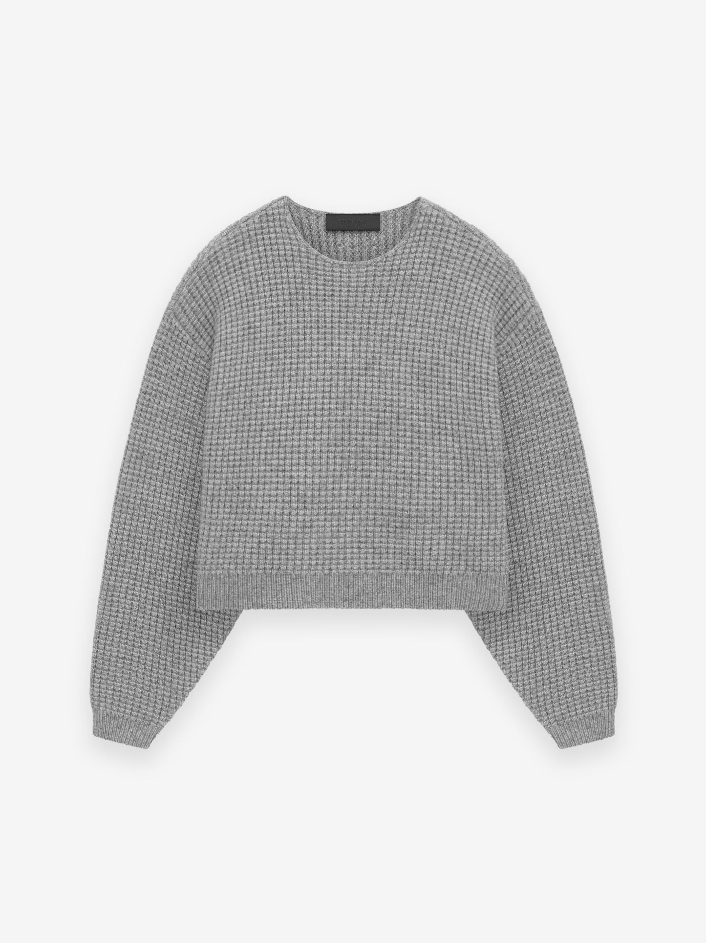 Womens Heavy Waffle Cropped Crewneck