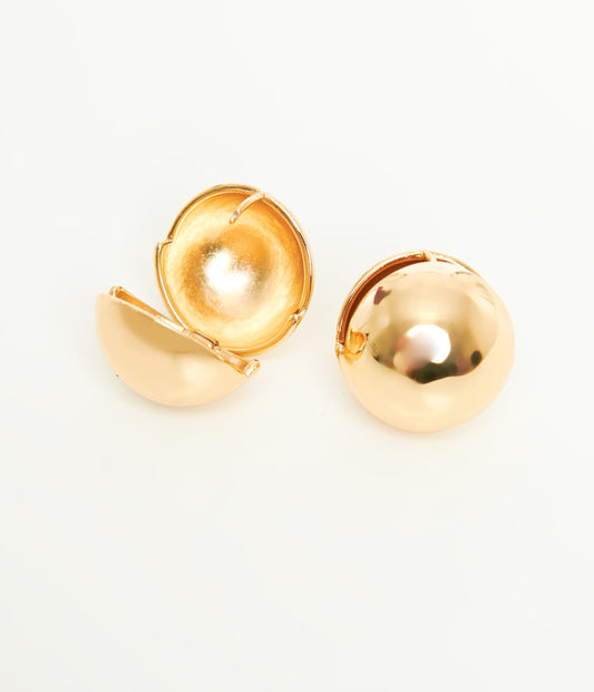 1930s Gold Ball Stud Earrings