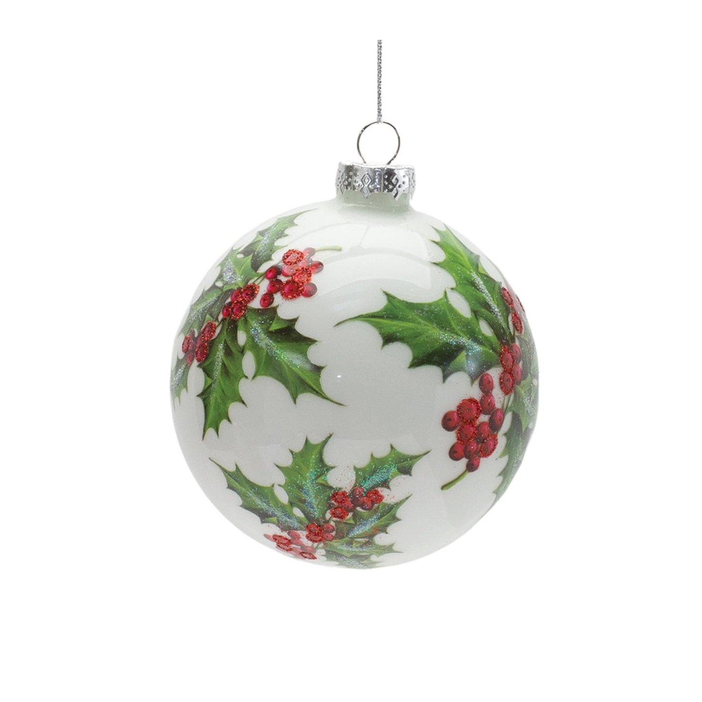 Glass Holly Berry Ornament, Set of 6