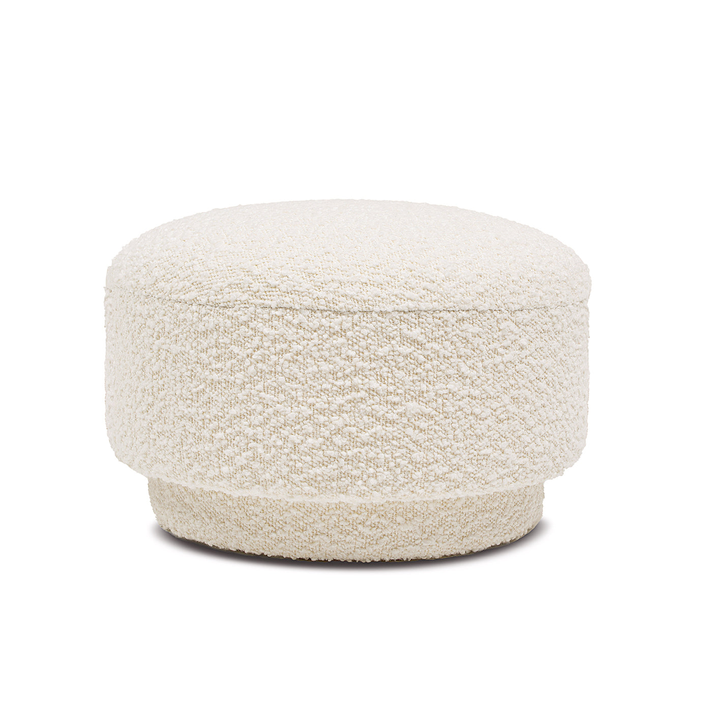 Mushroom Footstool with Sherpa-Textured Upholstery