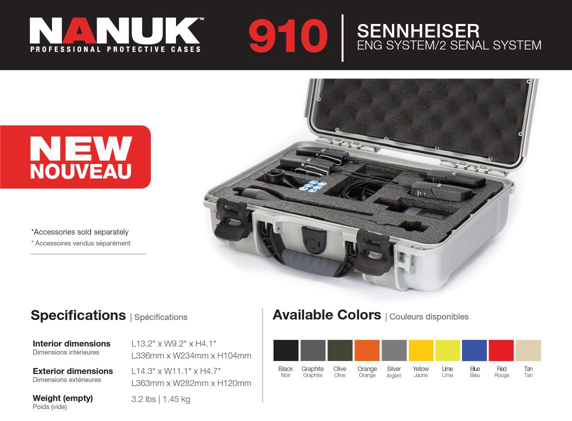 Nanuk 910 Case for Sennheiser ENG or Senal System (Black)