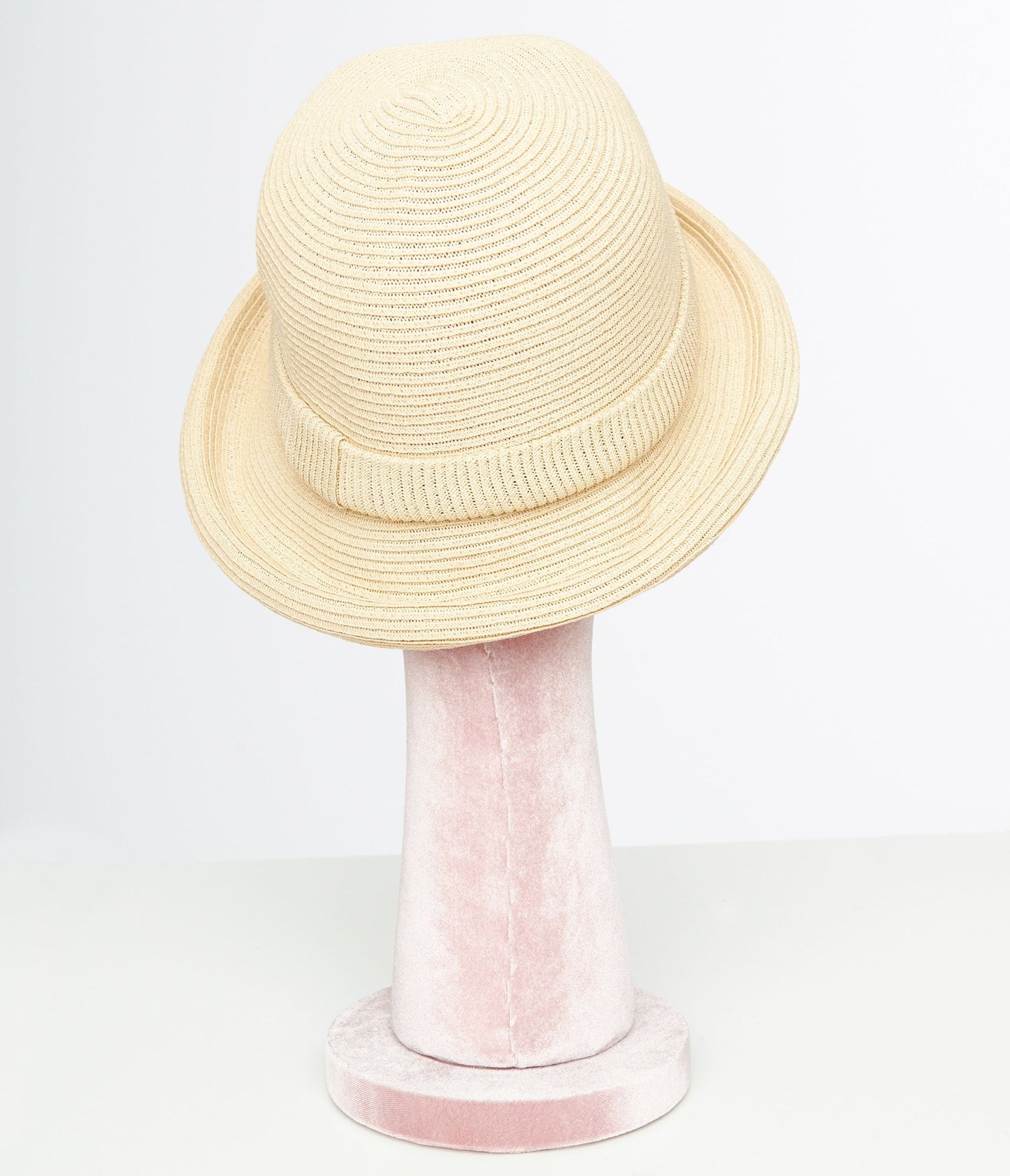 1950s Beige Straw Bowler Hat