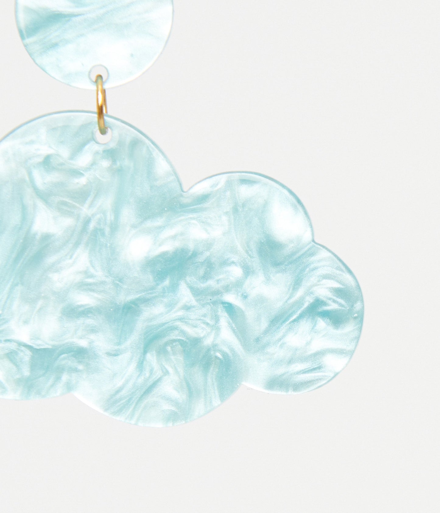 1960s Light Blue Shimmer Cloud Earrings