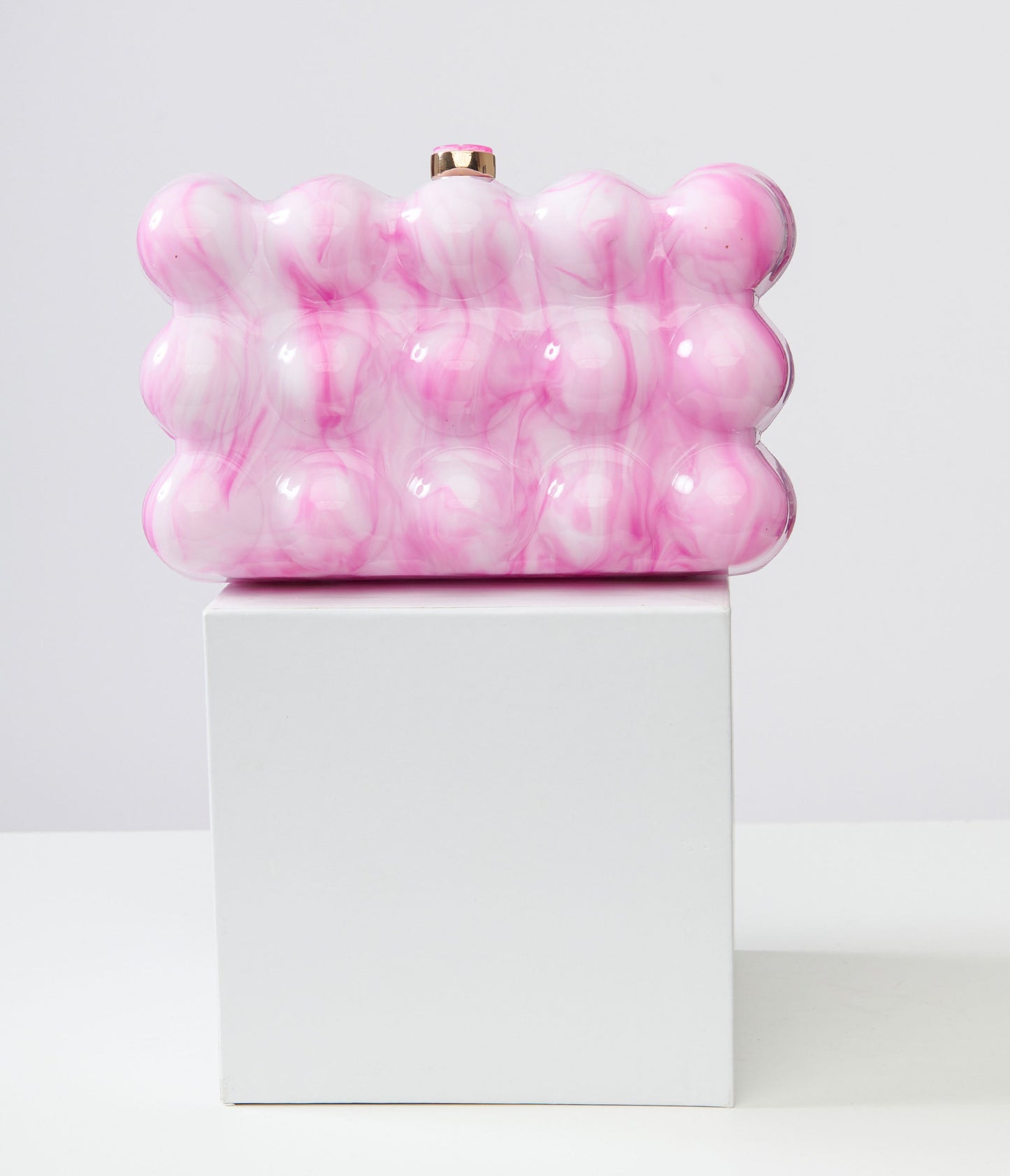 1970s Pink & White Bubble Acrylic Handbag