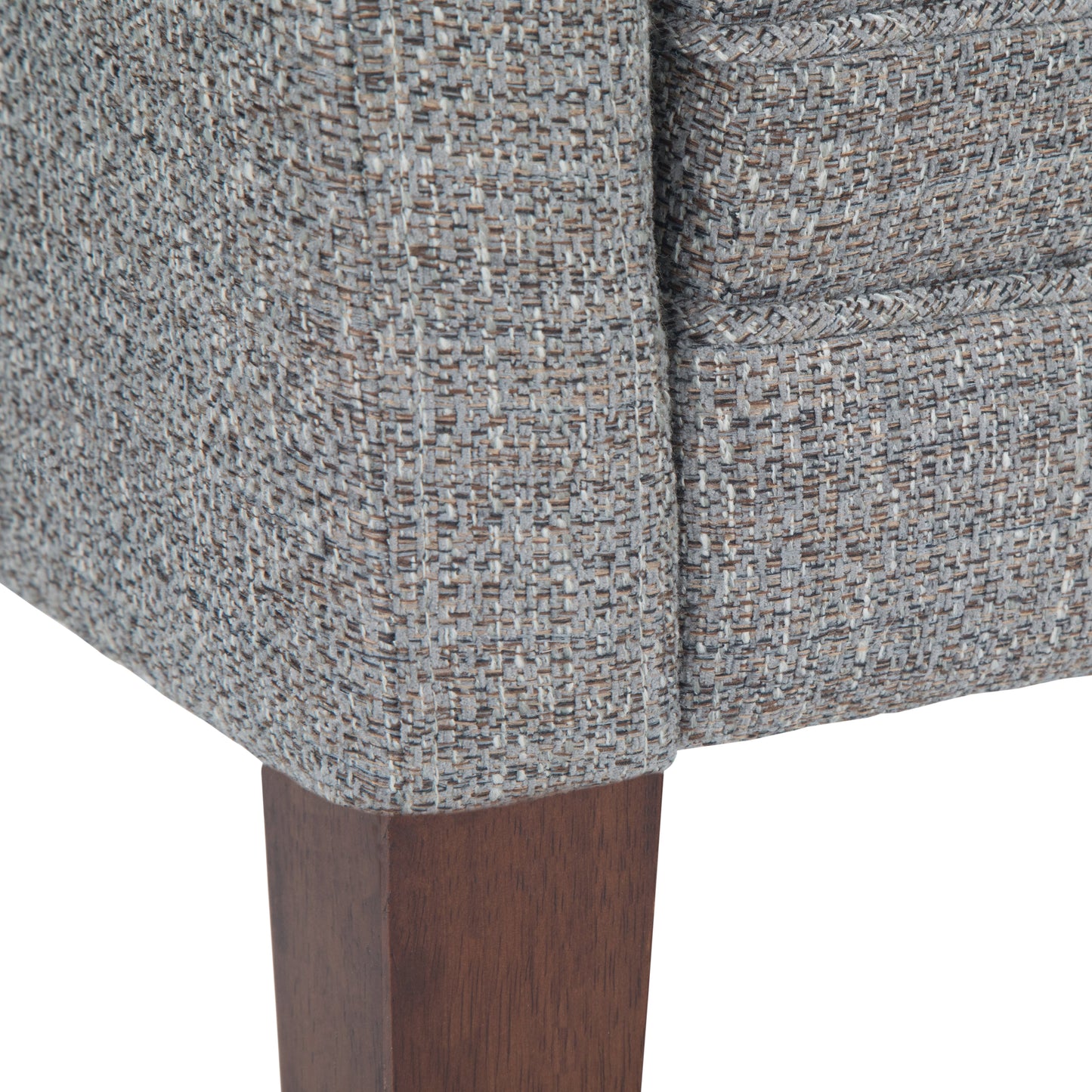Wave Upholstered Bench with Low Back and Swooped Arms