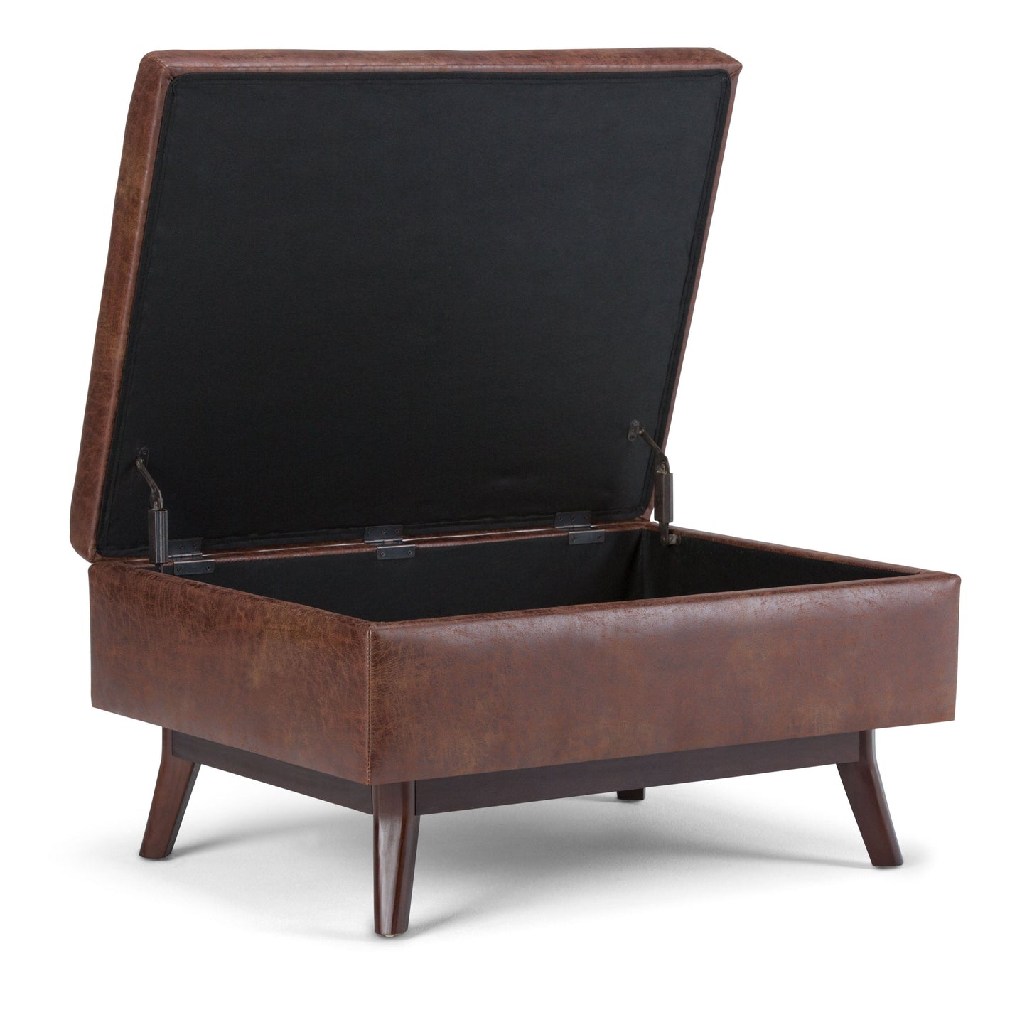 Untamed Upholstered Ottoman with Flip Top Storage and Wood Frame