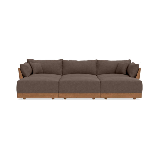 Modular Bondi Espresso 3-Seater Daybed Sofa Sectional in Chocolate | Classic Blend