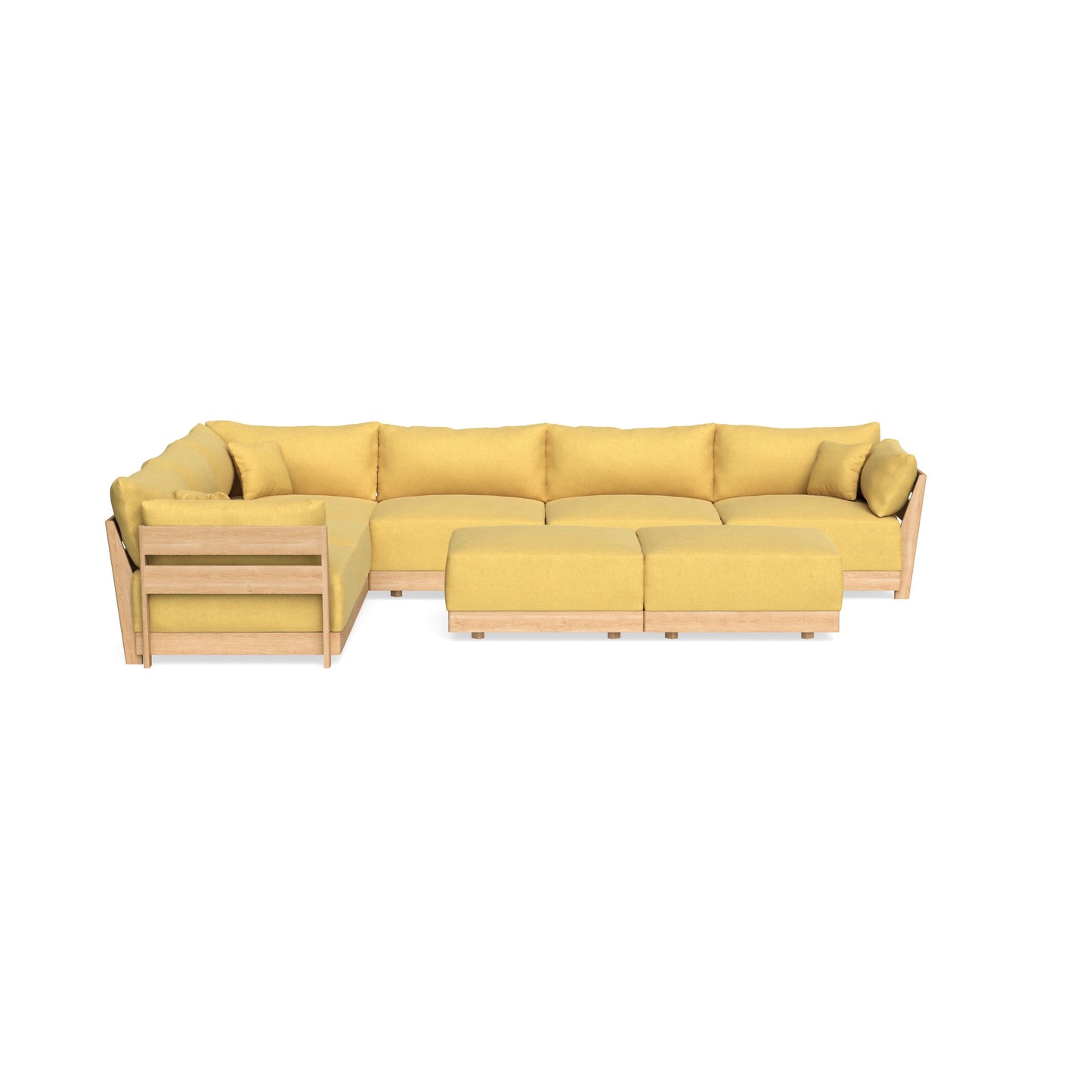 Slipcover Only - Modular Bondi 6-Seater Corner Sectional + Bench Ottoman in Goldenrod