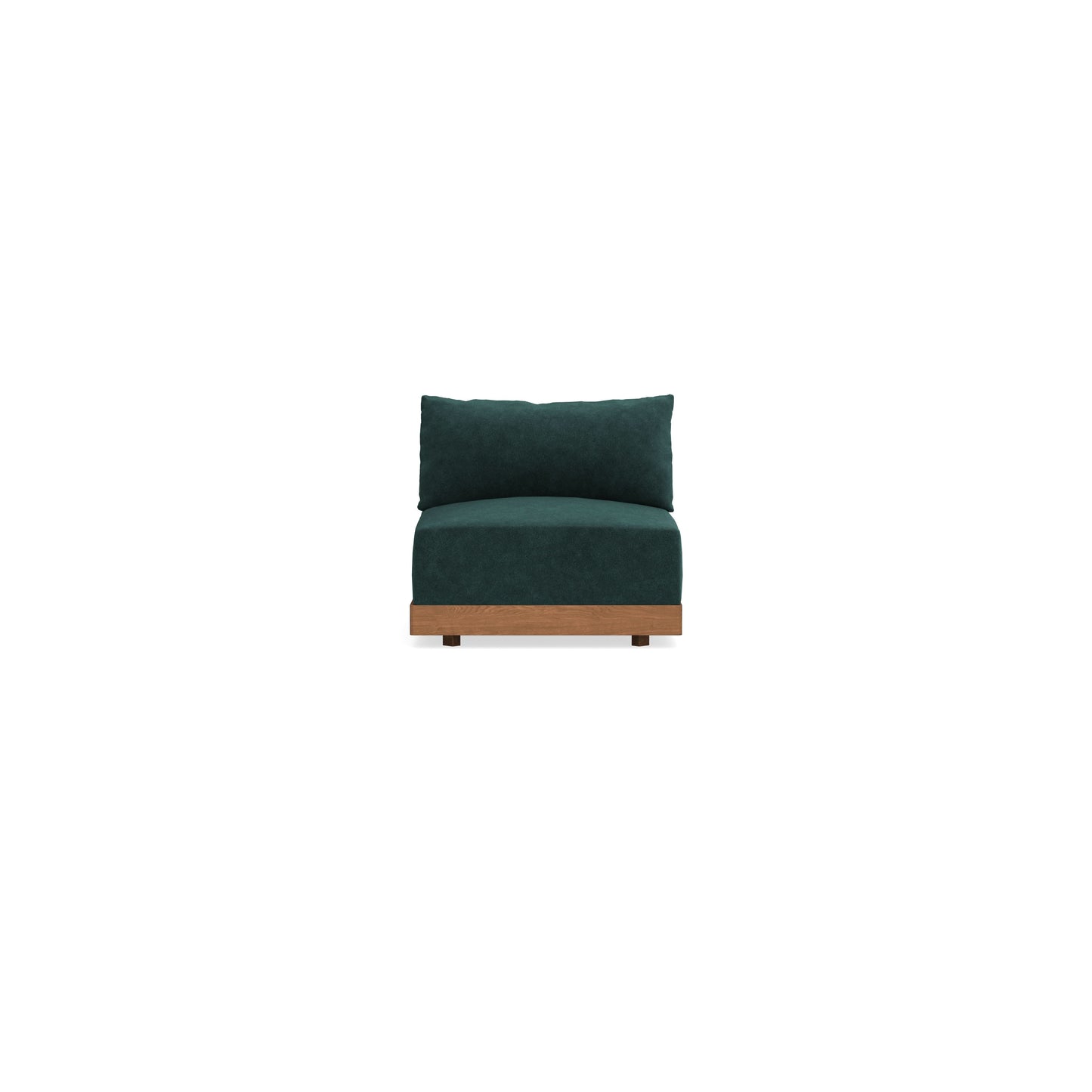 Modular Bondi Espresso Armless Chair in Harbor Blue | Memory Foam Blend