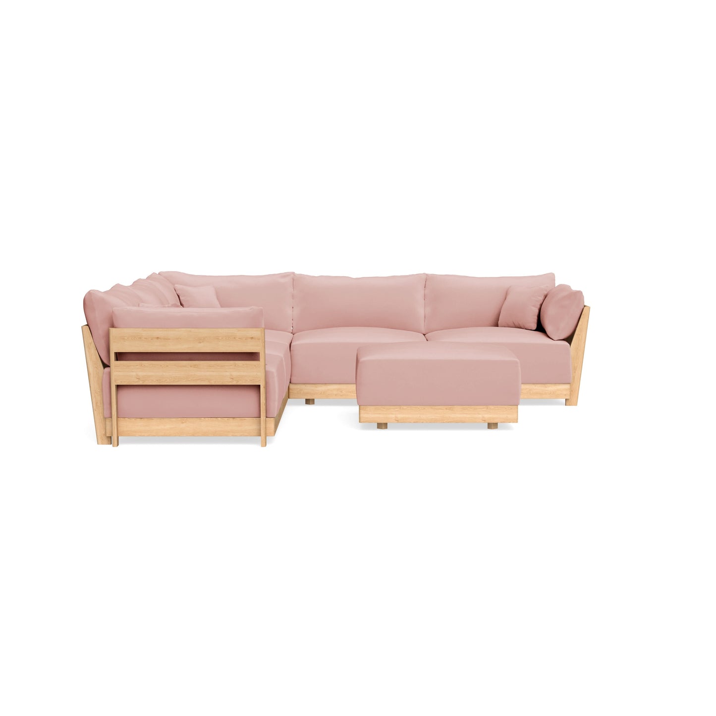 Slipcover Only - Modular Bondi 5-Seater Corner Sectional + Ottoman in Powder Pink