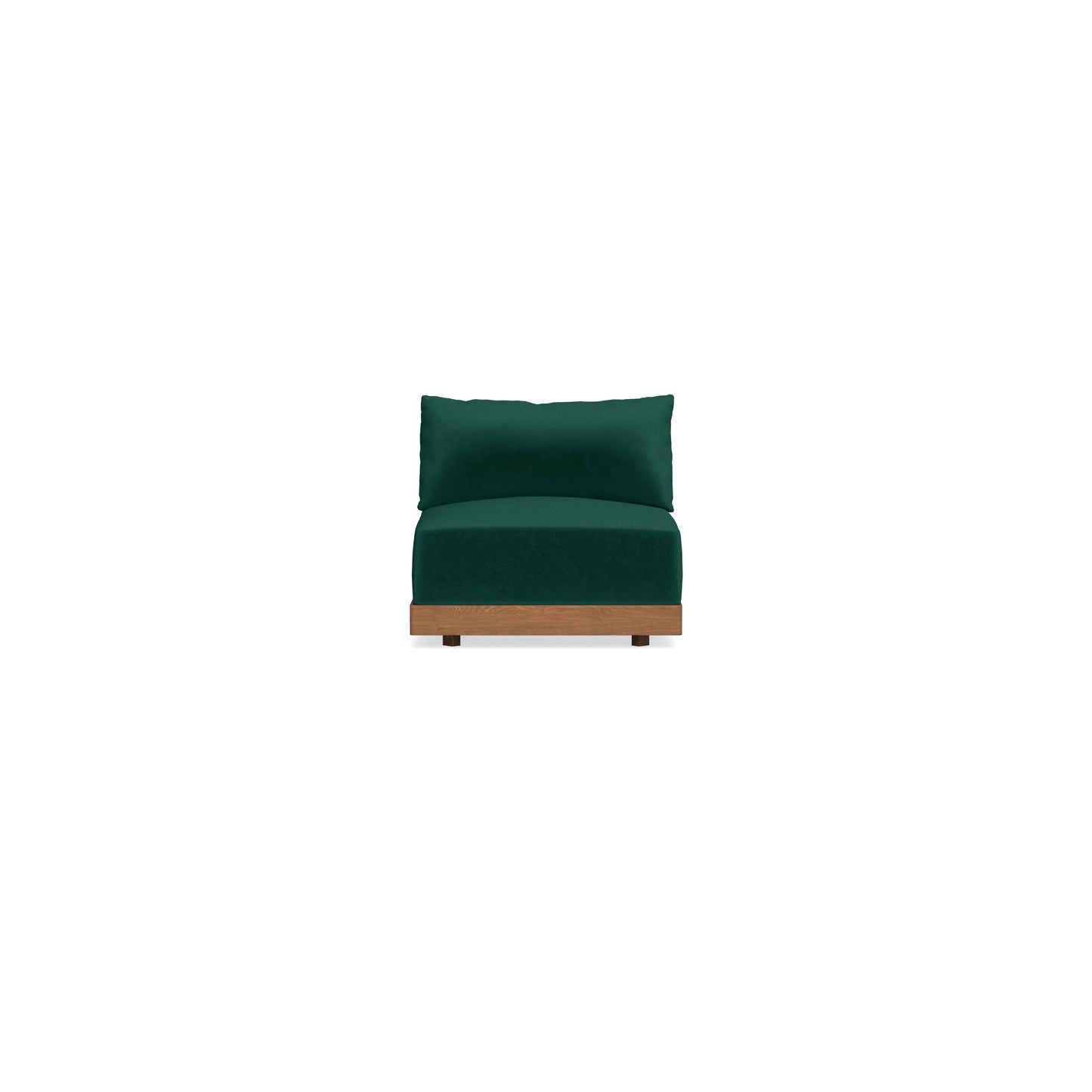 Modular Bondi Espresso Armless Chair in Evergreen | Memory Foam Blend