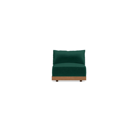 Modular Bondi Espresso Armless Chair in Evergreen | Memory Foam Blend