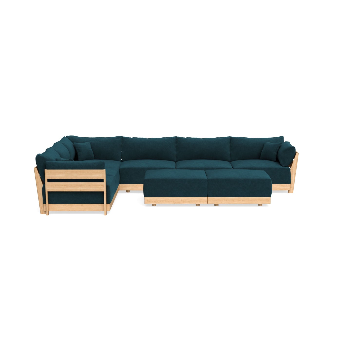 Slipcover Only - Modular Bondi 6-Seater Corner Sectional + Bench Ottoman in Indigo