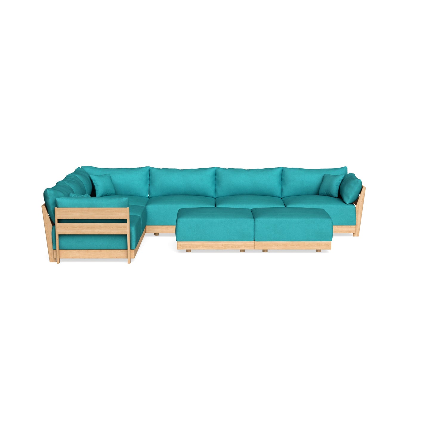 Slipcover Only - Modular Bondi 6-Seater Corner Sectional + Bench Ottoman in Pool