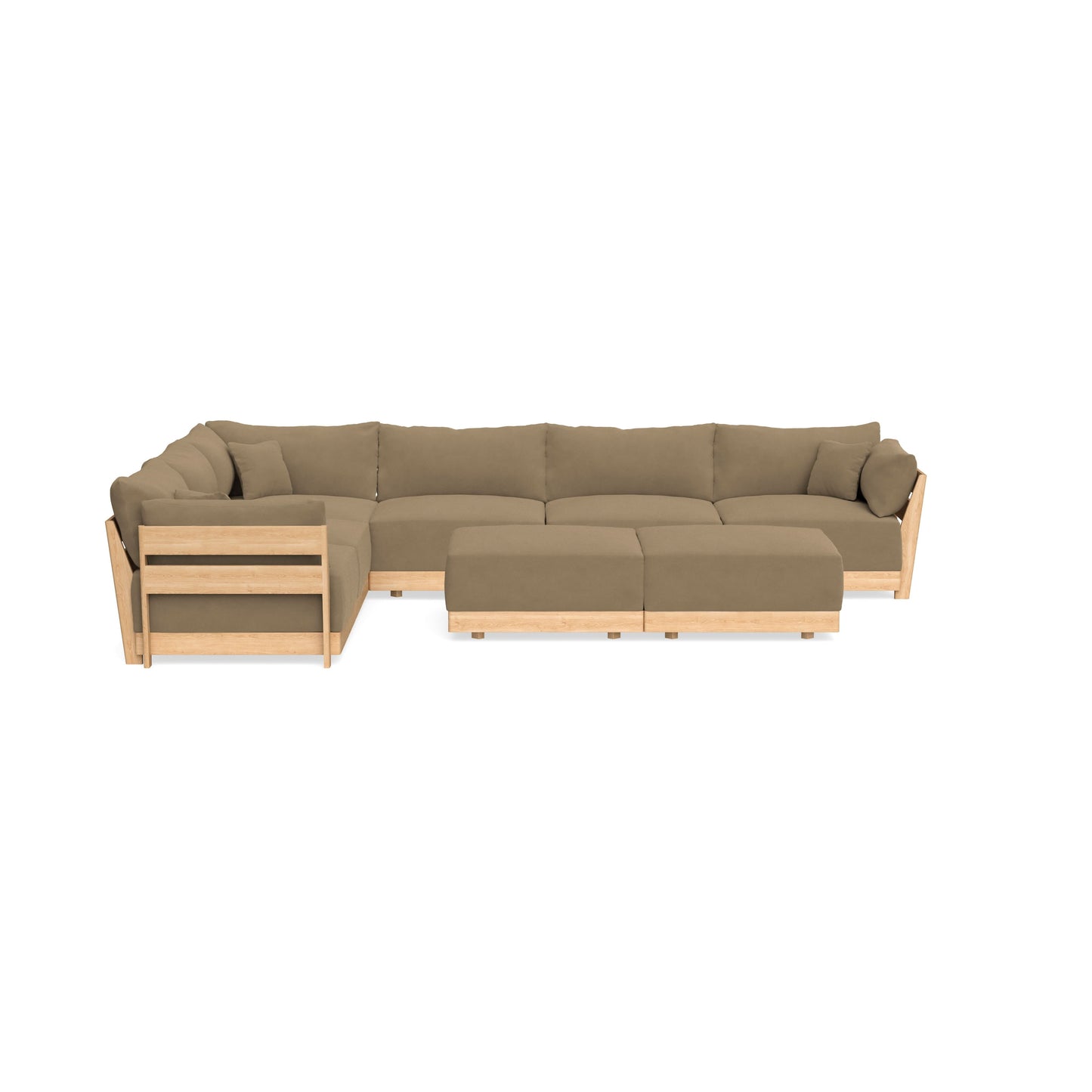 Slipcover Only - Modular Bondi 6-Seater Corner Sectional + Bench Ottoman in Macchiato