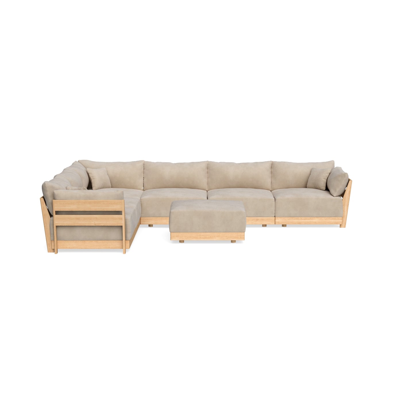 Slipcover Only - Modular Bondi 6-Seater Corner Sectional + Ottoman in Oyster