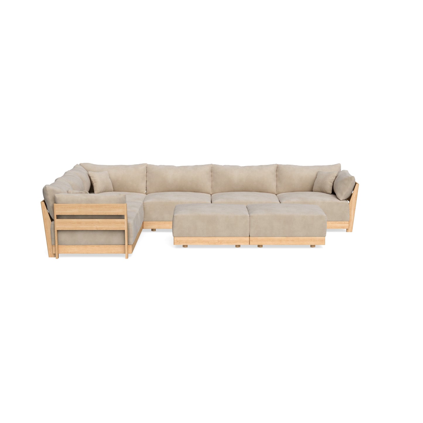Slipcover Only - Modular Bondi 6-Seater Corner Sectional + Bench Ottoman in Oyster