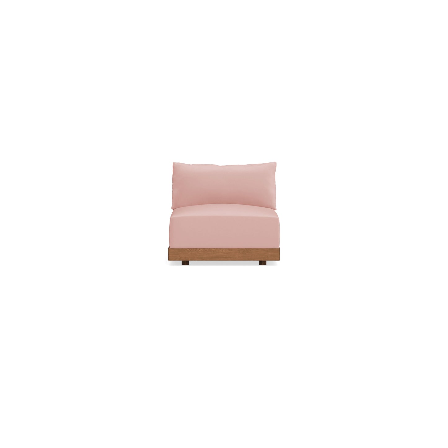 Modular Bondi Espresso Armless Chair in Powder Pink | Memory Foam Blend