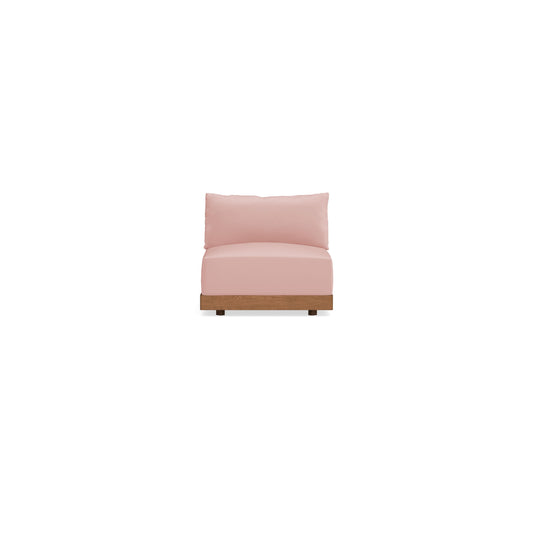 Modular Bondi Espresso Armless Chair in Powder Pink | Memory Foam Blend