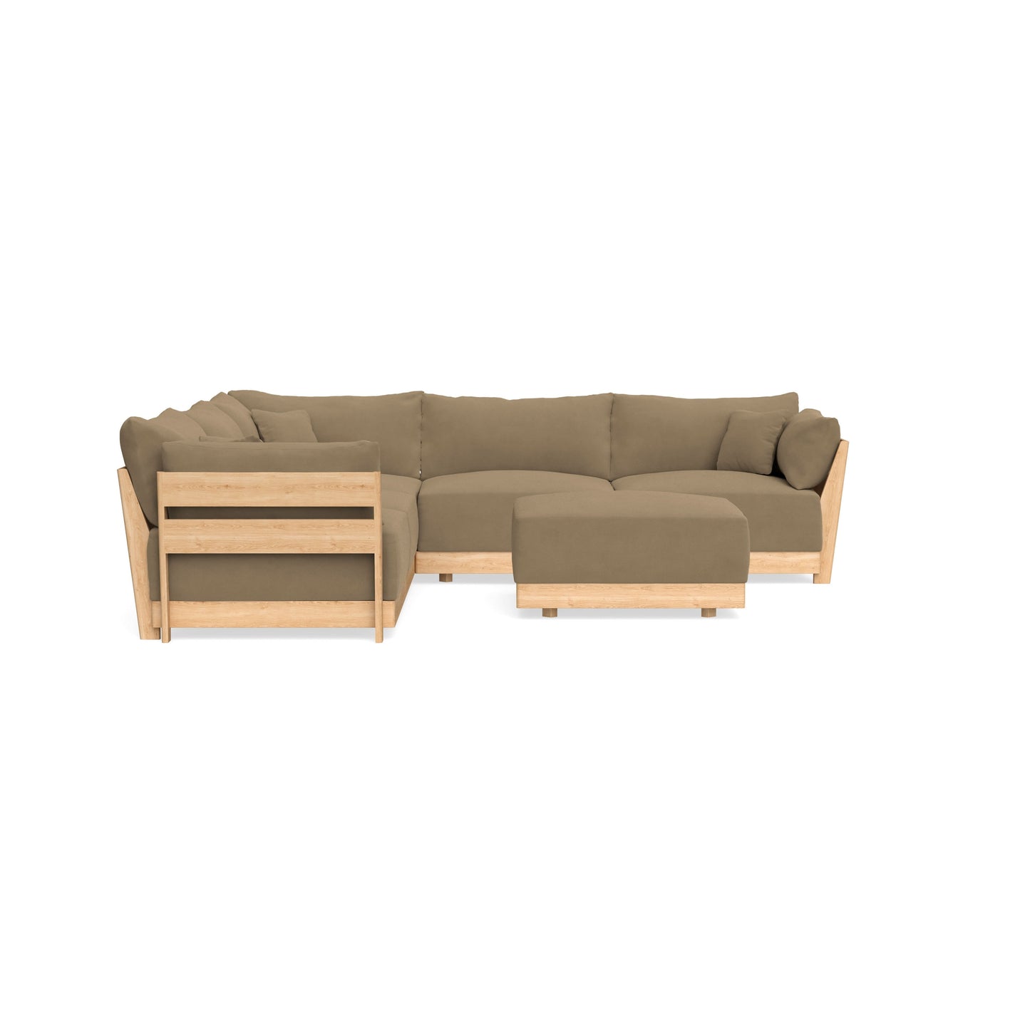 Slipcover Only - Modular Bondi 5-Seater Corner Sectional + Ottoman in Macchiato