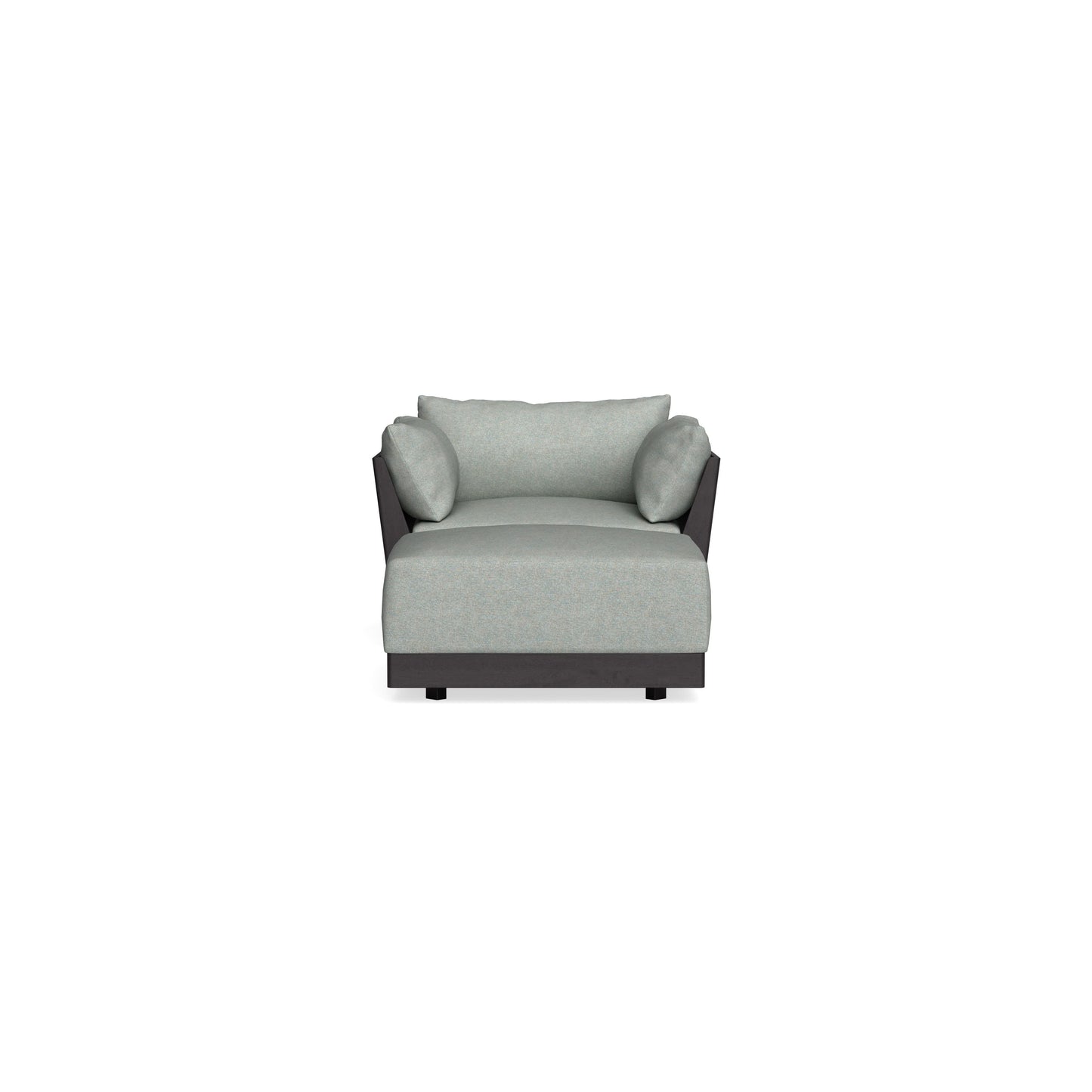 Modular Bondi Black Armchair + Ottoman in Spa | Memory Foam Blend