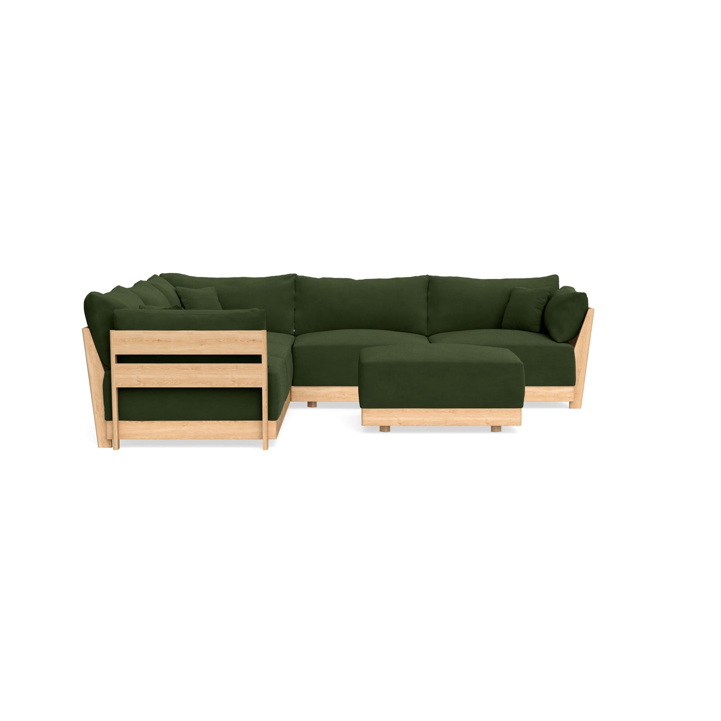 Slipcover Only - Modular Bondi 5-Seater Corner Sectional + Ottoman in Tuscan Green