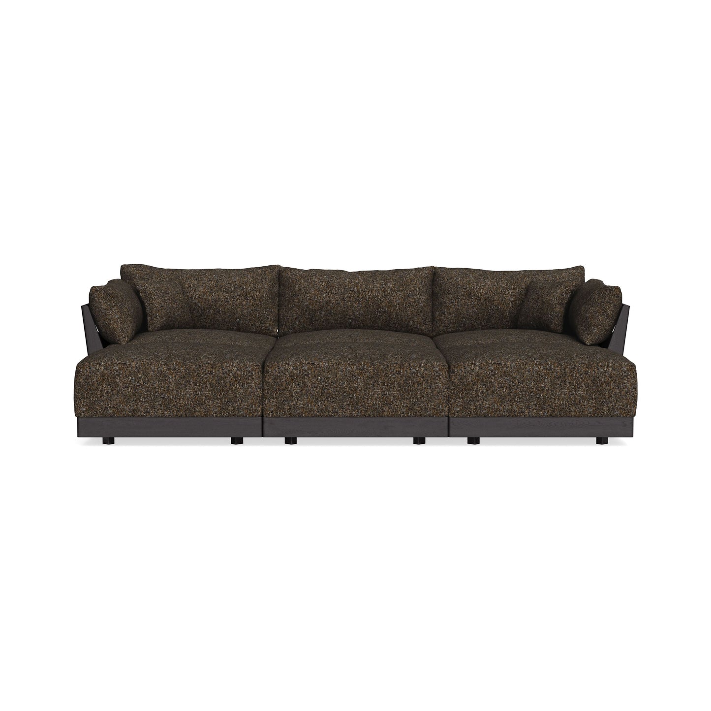 Modular Bondi Black 3-Seater Daybed Sofa Sectional in Phantom | Classic Blend