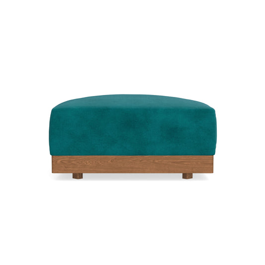 Modular Bondi Espresso Ottoman in Peacock | Memory Foam Blend