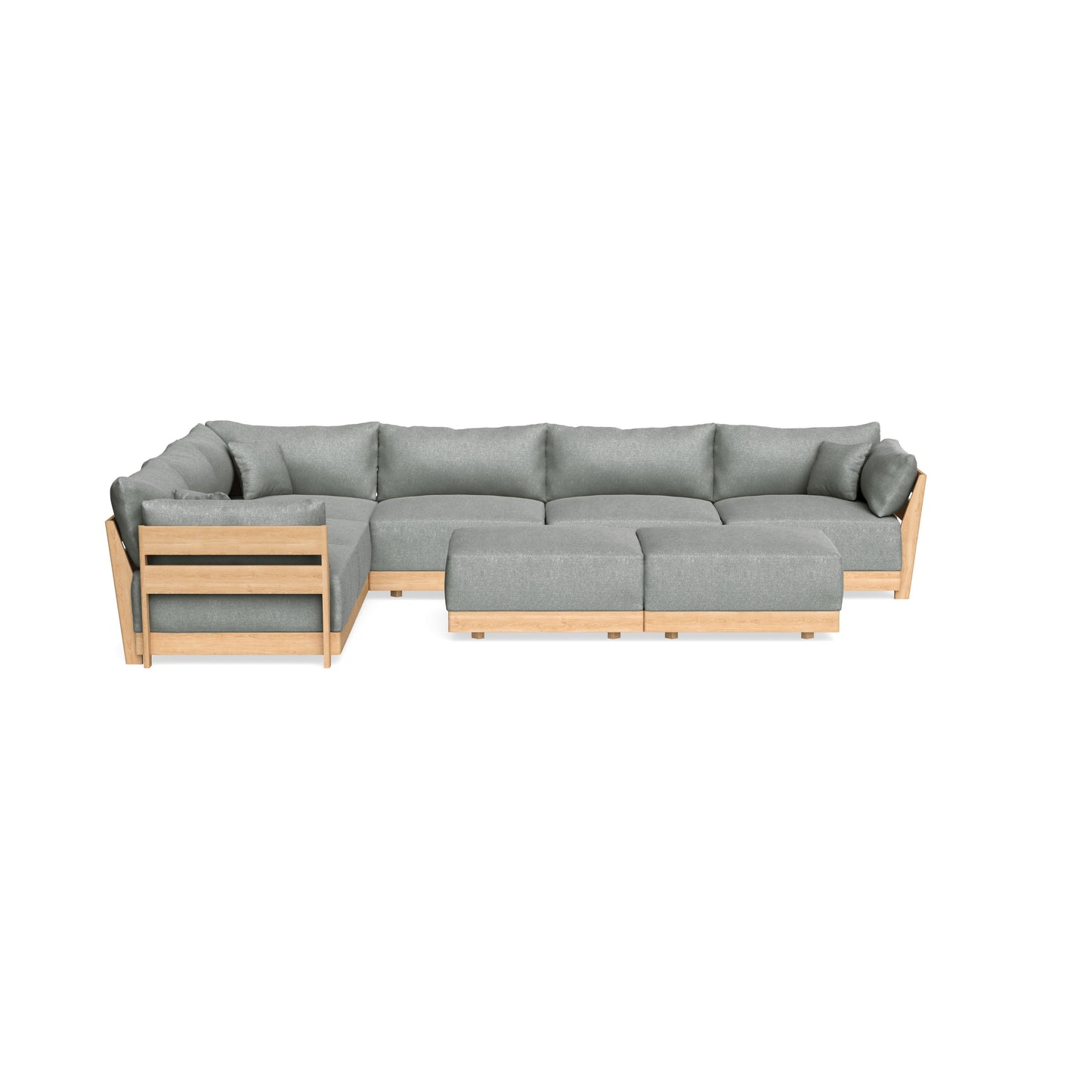 Slipcover Only - Modular Bondi 6-Seater Corner Sectional + Bench Ottoman in Storm Gray