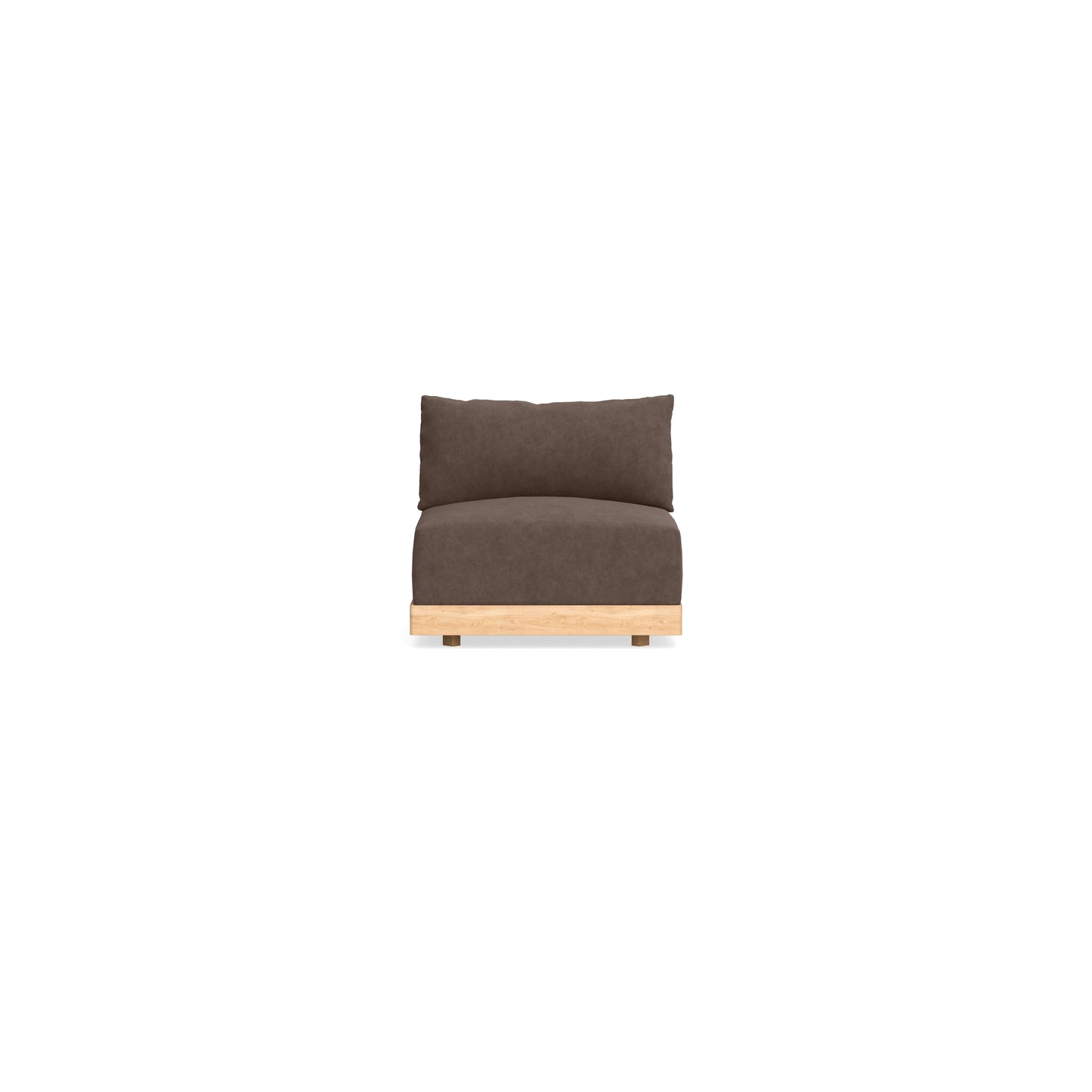 Modular Bondi Latte Armless Chair in Chocolate | Memory Foam Blend