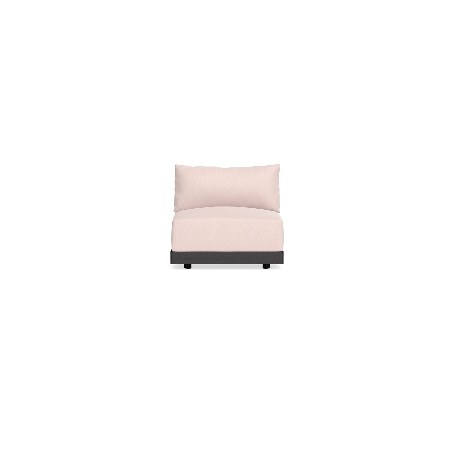 Modular Bondi Black Armless Chair in Peony | Memory Foam Blend