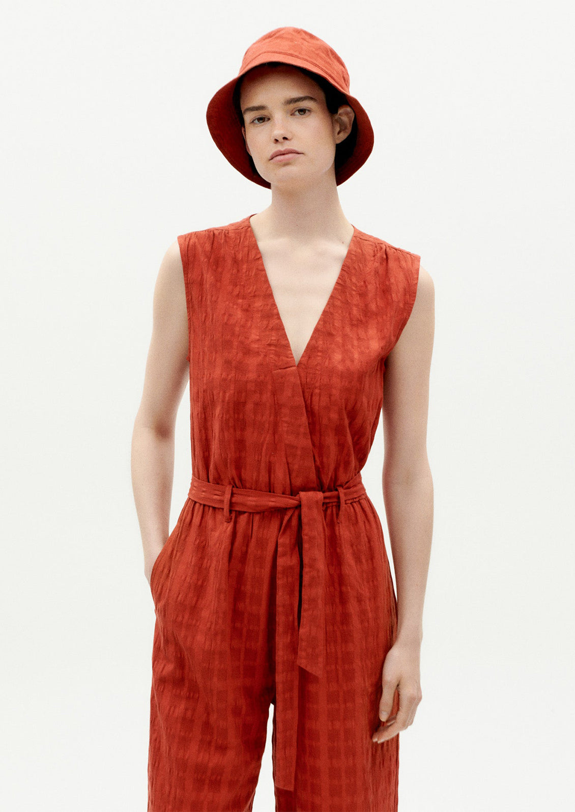 Winona Jumpsuit in Red Cuadrito