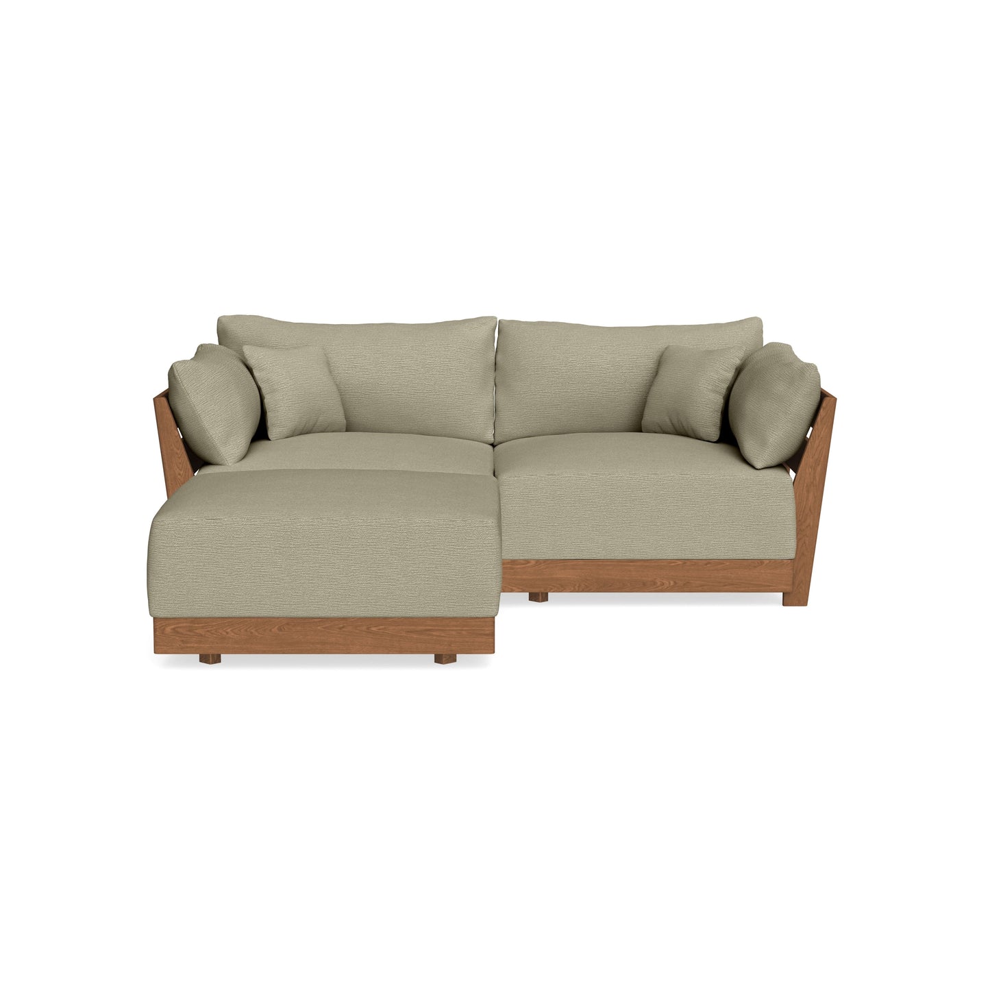 Modular Bondi Espresso 2-Seater Sectional in Cappuccino | Memory Foam Blend