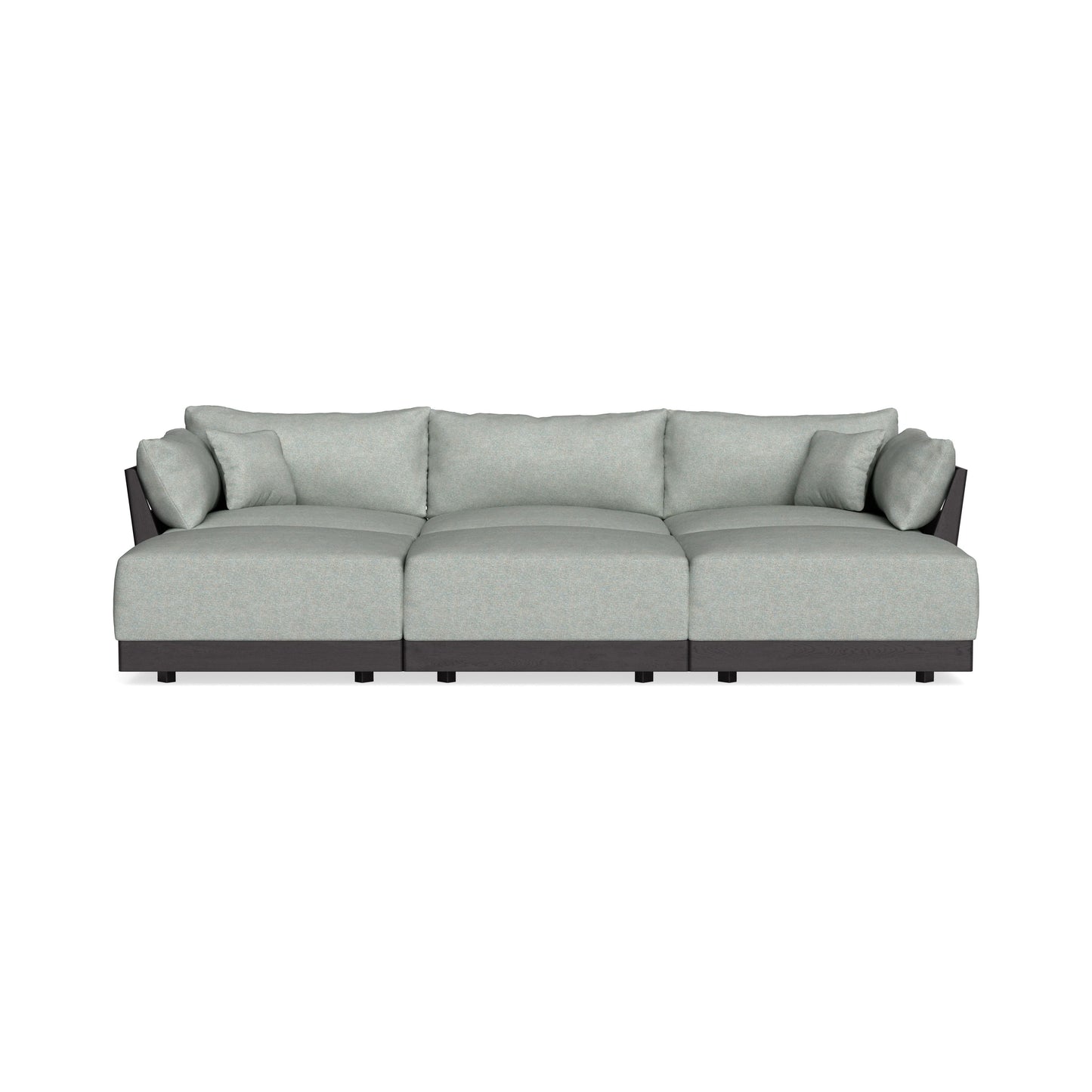 Modular Bondi Black 3-Seater Daybed Sofa Sectional in Spa | Classic Blend